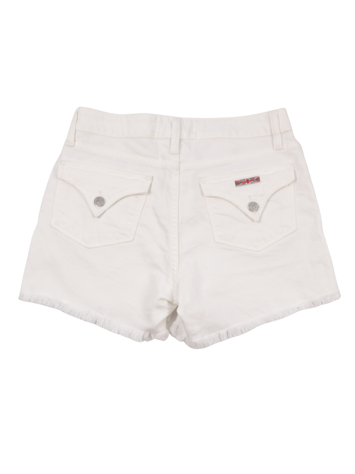 HUDSON White Denim Shorts High Rise Frayed Hem Premium Jeans Size 26