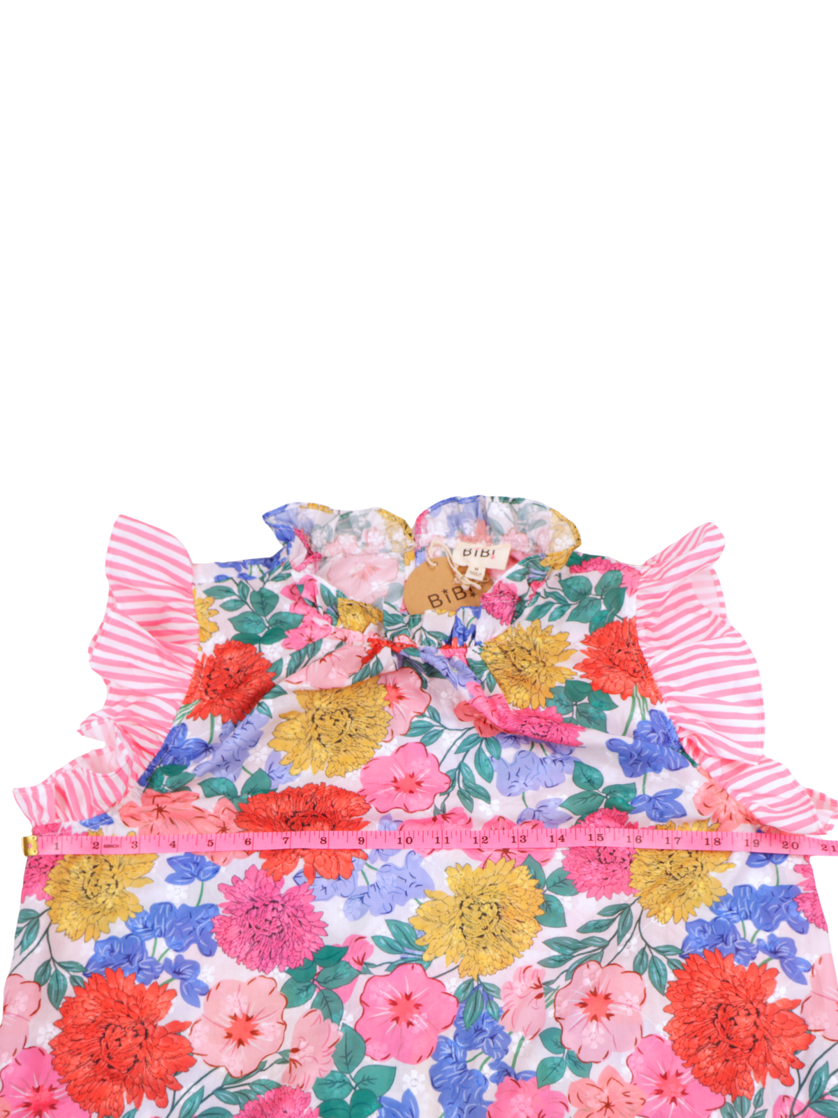 NWT Bibi Floral Flutter Sleeve Blouse Pink Multi Boutique Top Medium