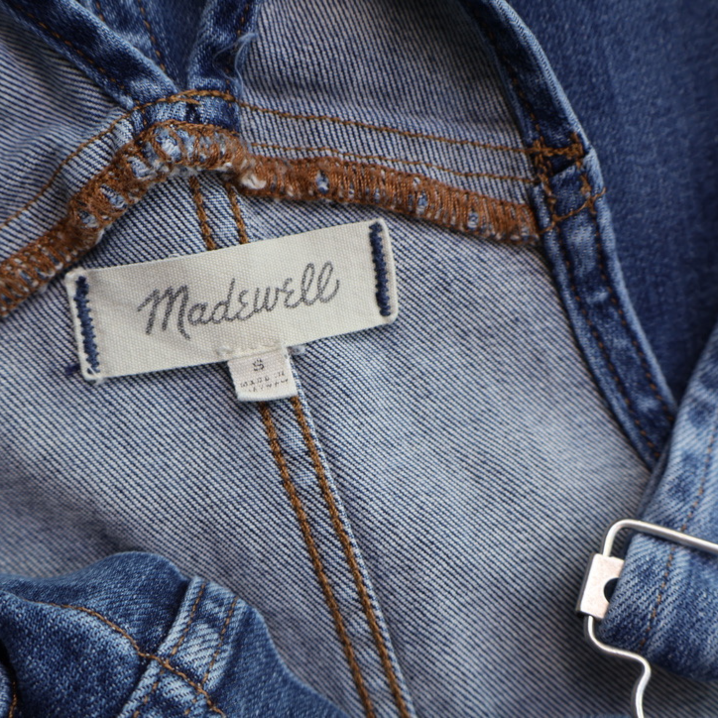 Madewell Denim Overalls Size Small Blue Straight Leg Utility Dungarees