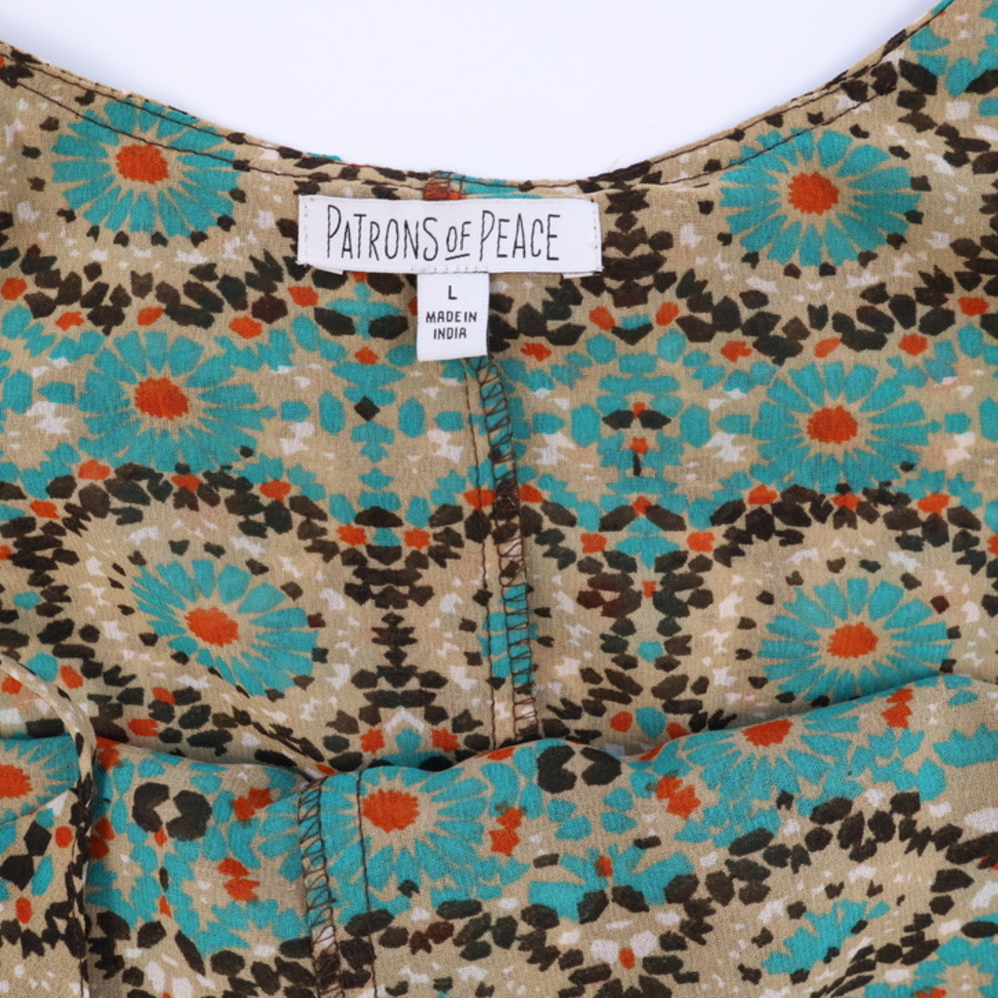 Patrons of Peace Flowy Printed Tank – Boho Geo Floral | Size L