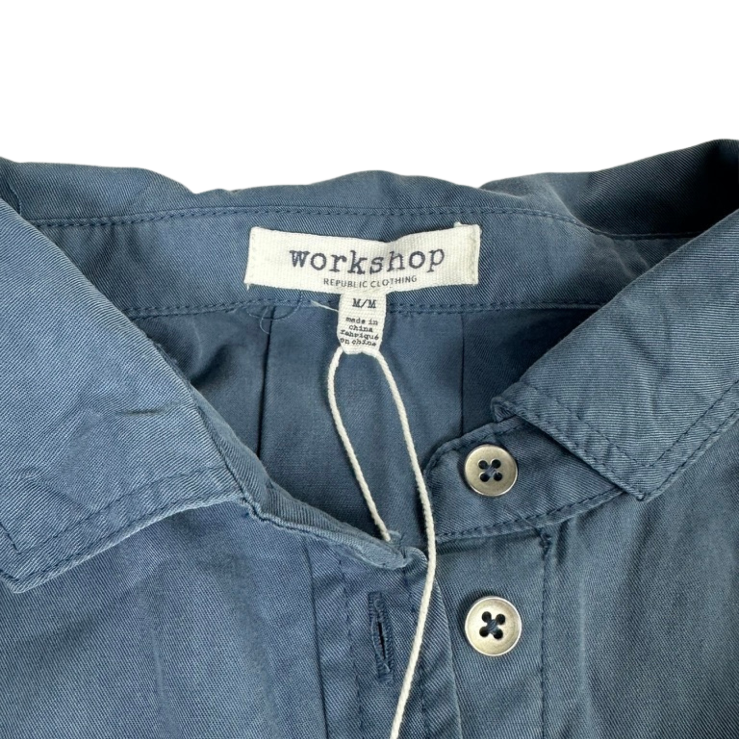 Workshop Sleeveless Chambray Button Front Blouse Size Medium