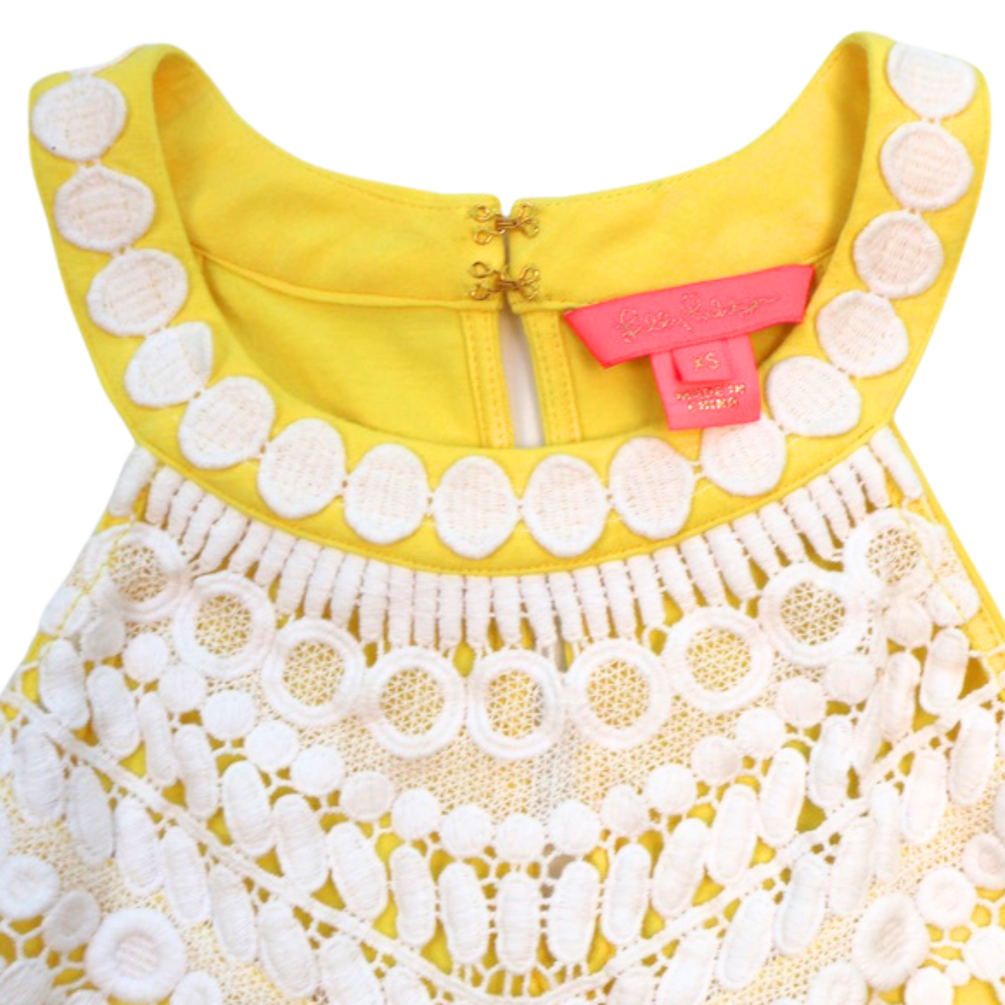 Lilly Pulitzer Lace Detail Tank – Yellow Statement Top | Size XS