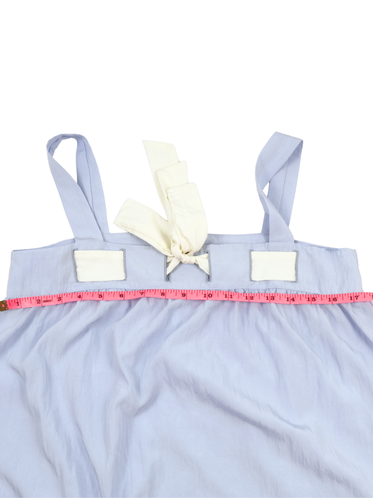 Simple Retro Skye Square Neck Bow Top – Feminine Blue Blouse (Size M)