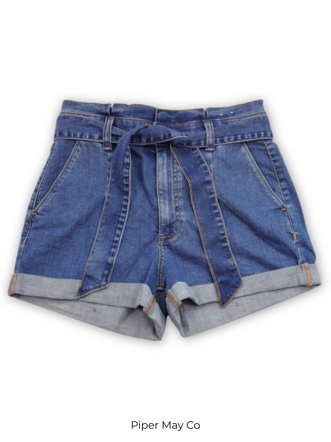 Express Super High Rise Denim Paperbag Shorts – Effortless Chic Staple (Size 6)