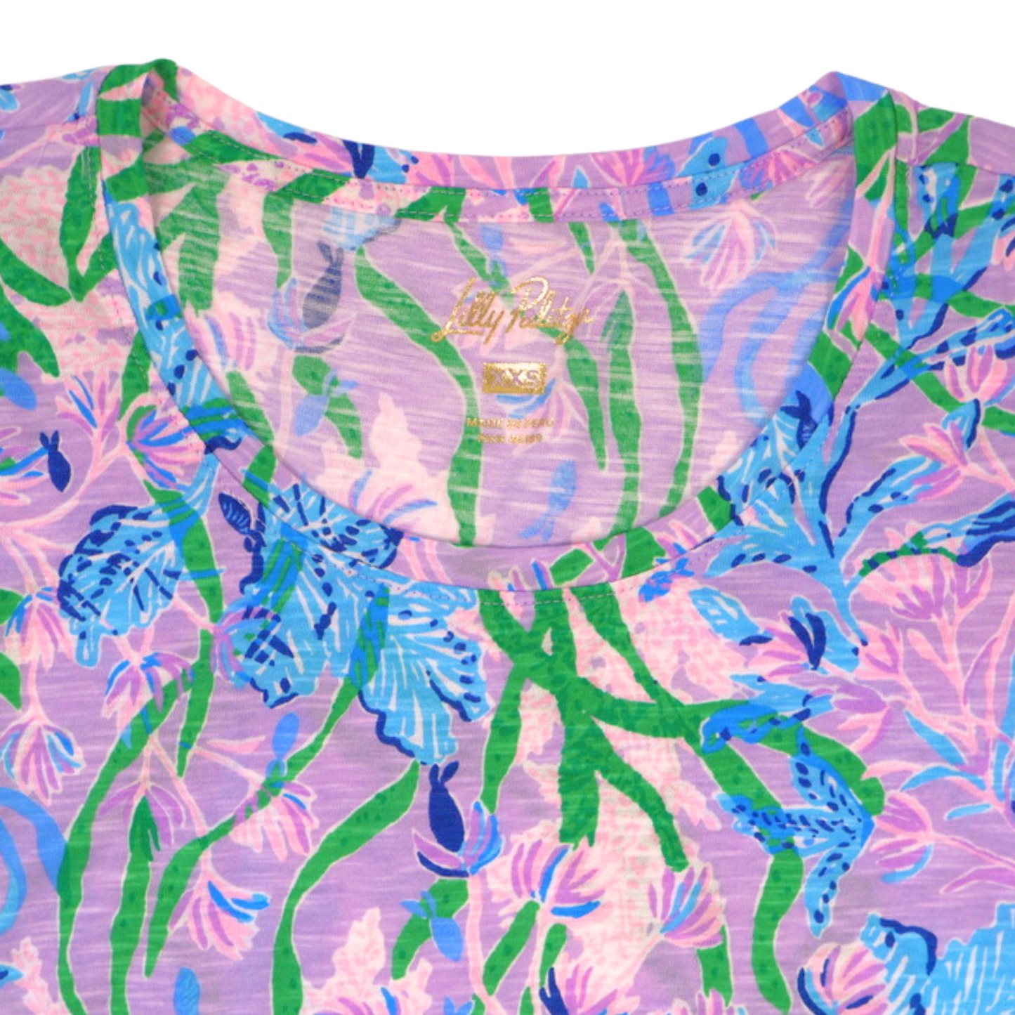 Lilly Pulitzer Floral Print Top – Pink Blue Tropical | Size XXS