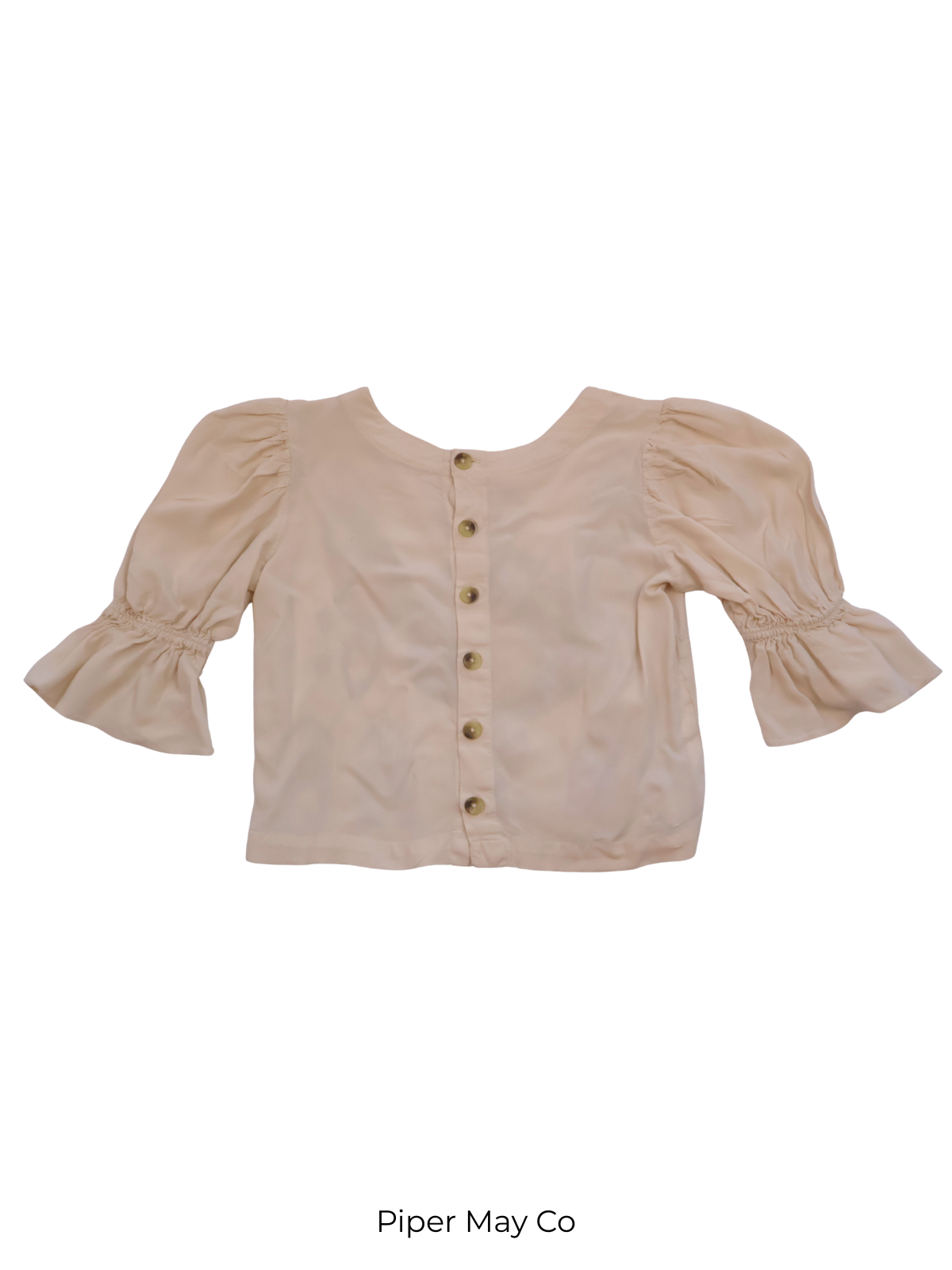 Bombay Paisley Printed Statement Blouse – Soft Neutral | Size XXS