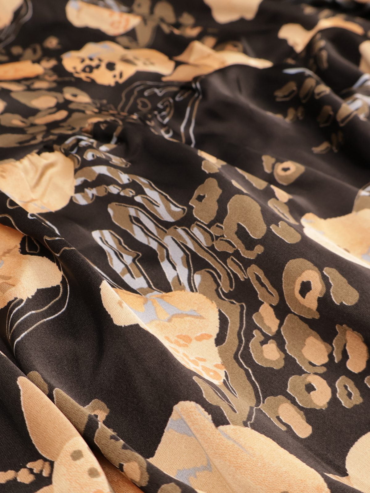 Entro Black Floral Babydoll Dress | Oversized Boho | Pockets | Size Large