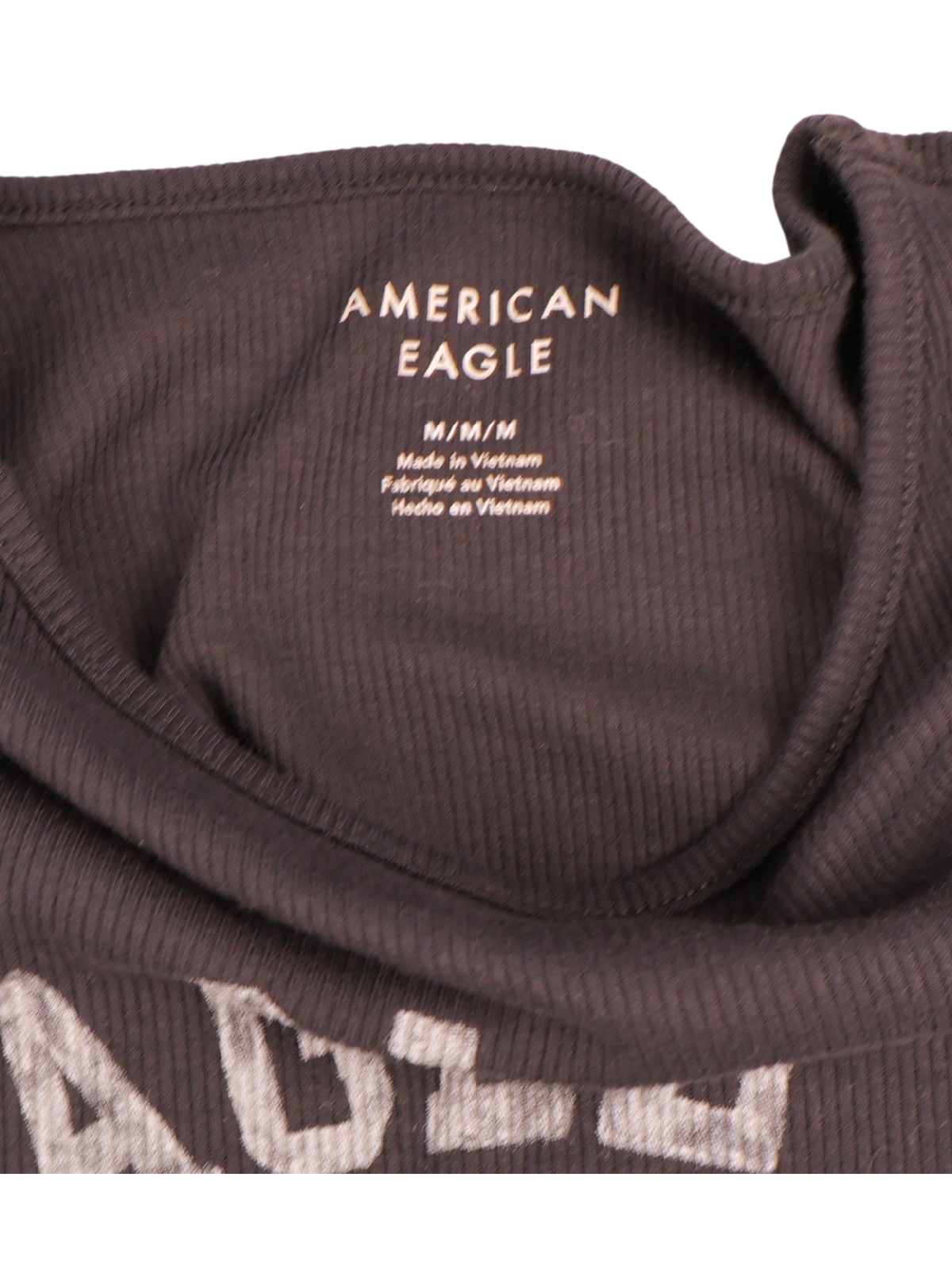 American Eagle Eagle 77 Ribbed Graphic Baby Tee Medium