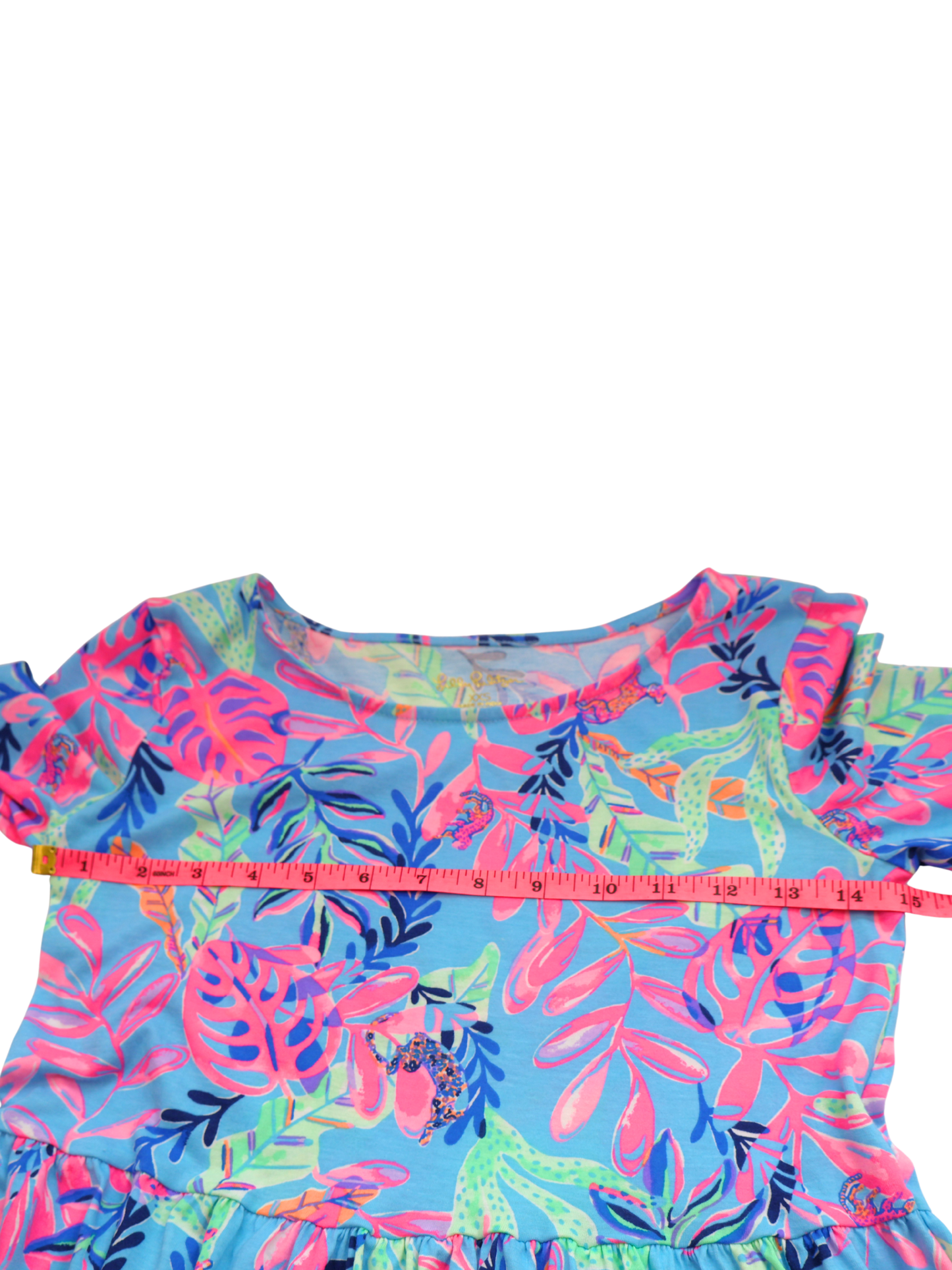 Lilly Pulitzer Tropical Tiered Dress XXS | Vibrant Blue Pink Print | Resort Ready Statement Piece