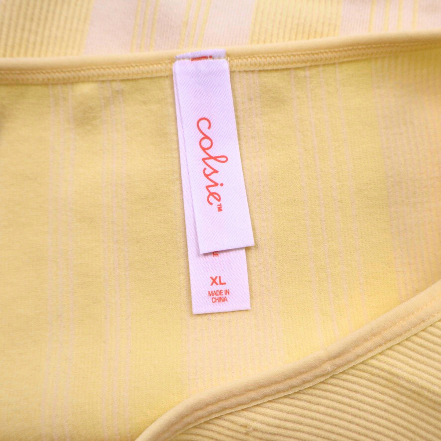 Colsie Yellow Ribbed Striped Bodysuit Size XL
