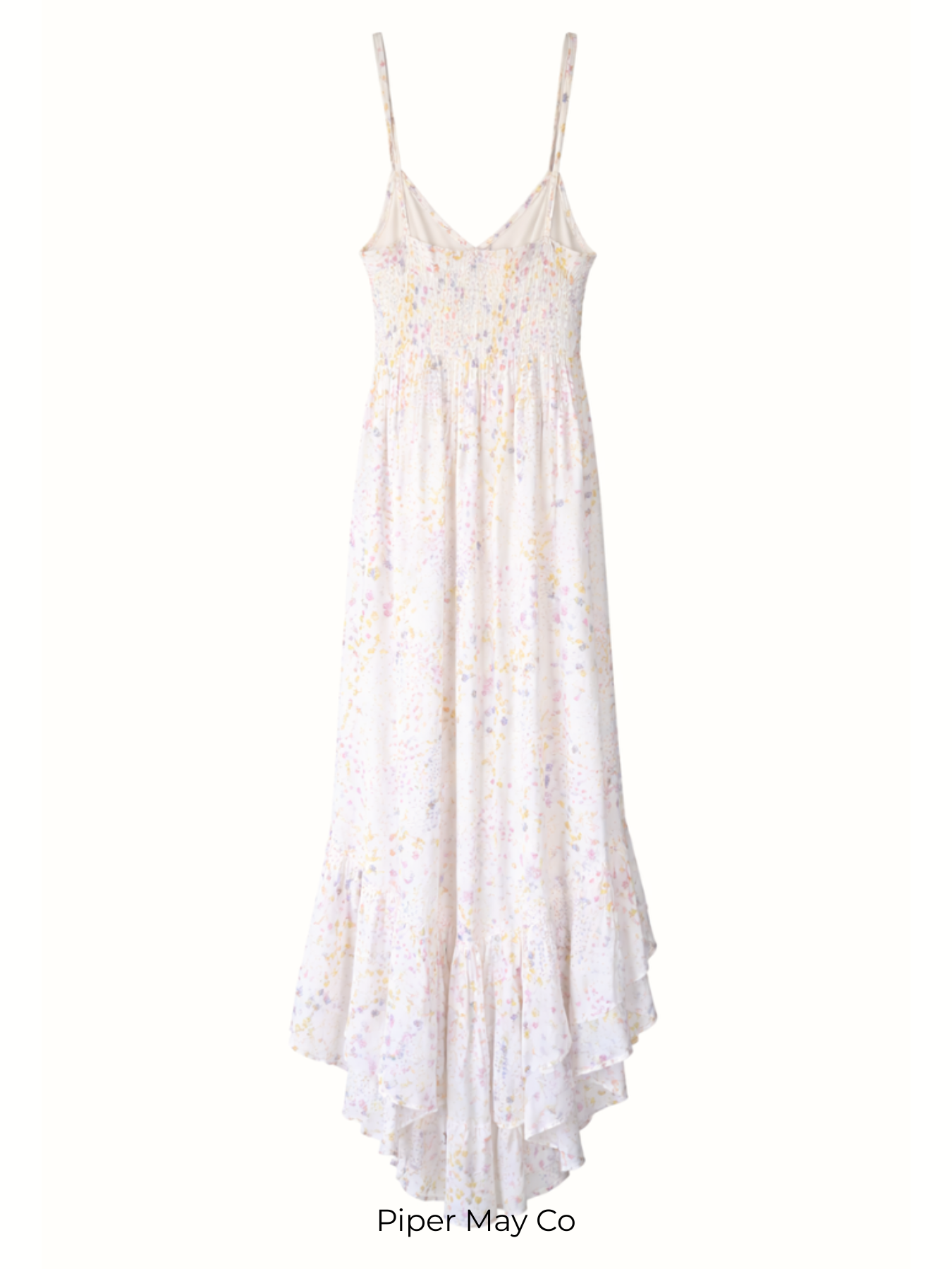 Japna Floral Maxi Dress – Pastel Print Flowy Summer Dress Size Large