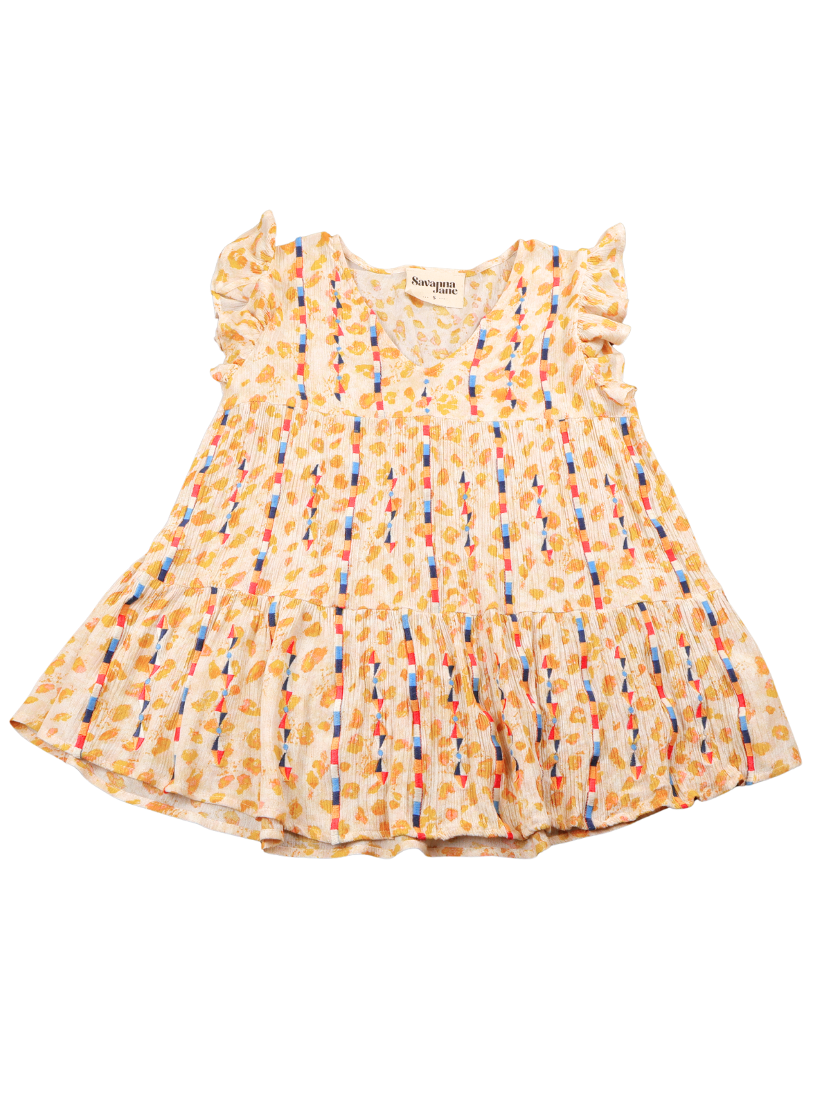 Savanna Jane Embroidered Boho Tiered Top Small