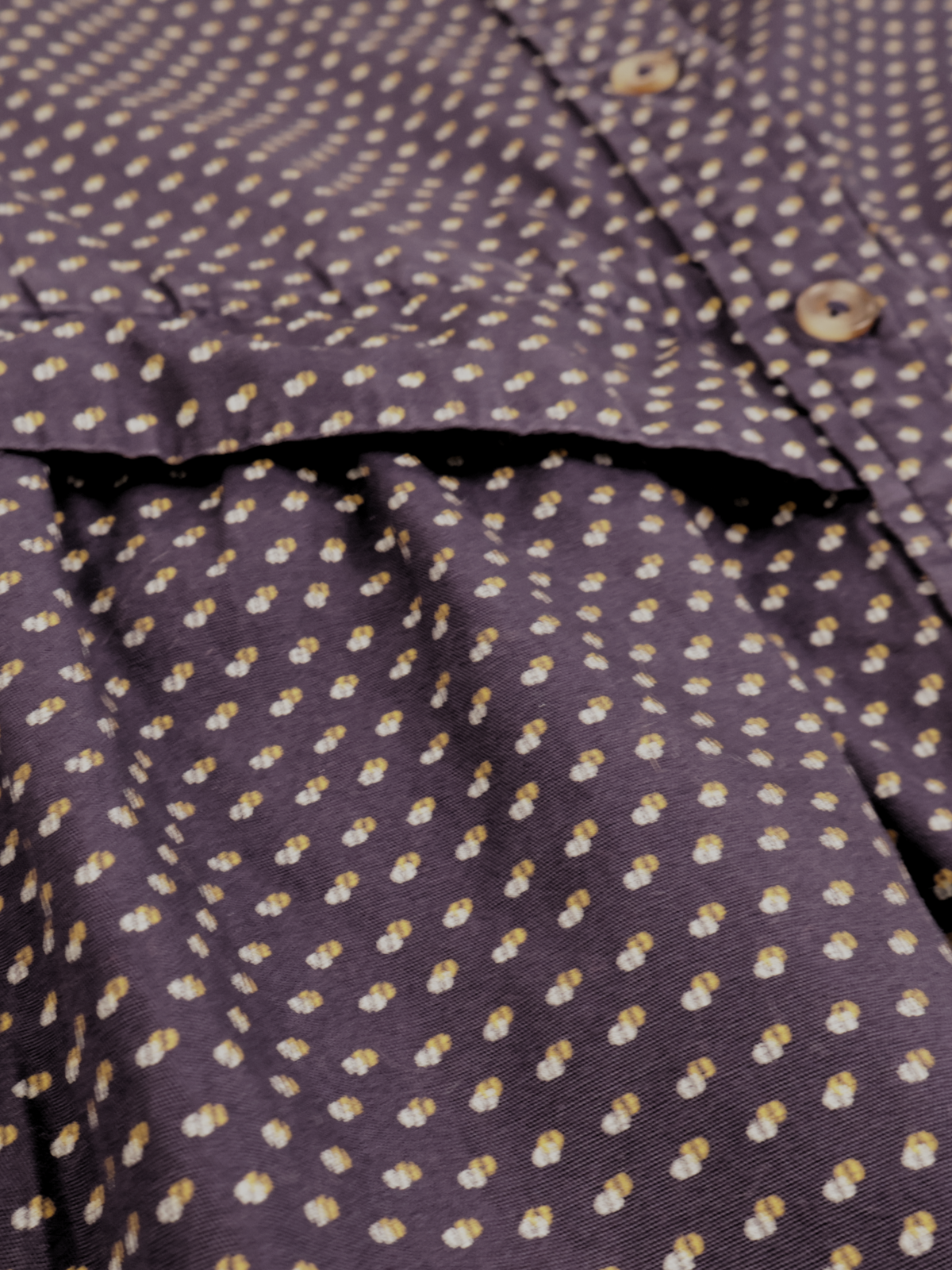 Maeve Anthropologie Blouse Size S | Navy Printed Button Front Peplum Style Top