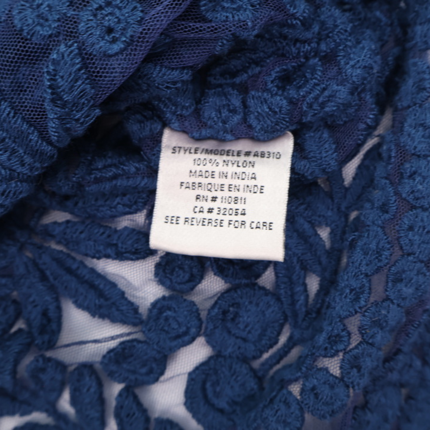 Baraschi Embroidered Lace Blouse – Royal Blue Statement Top | Size XS