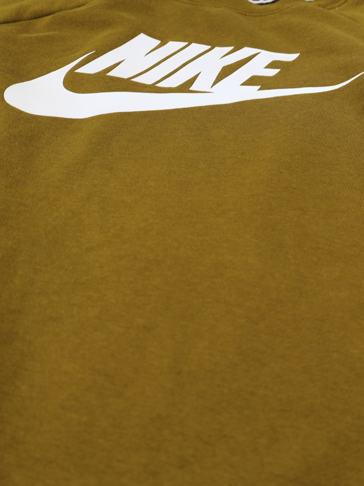 Nike Olive Green Fleece Sweatshirt Large White Logo Crewneck Athleisure