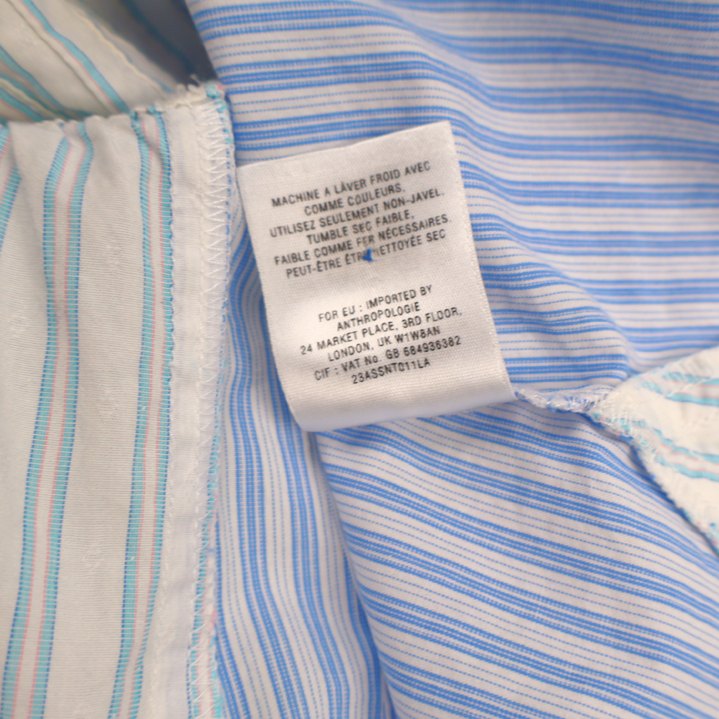 Maeve Striped Button Front Blouse Size 2 | Blue White Statement Top