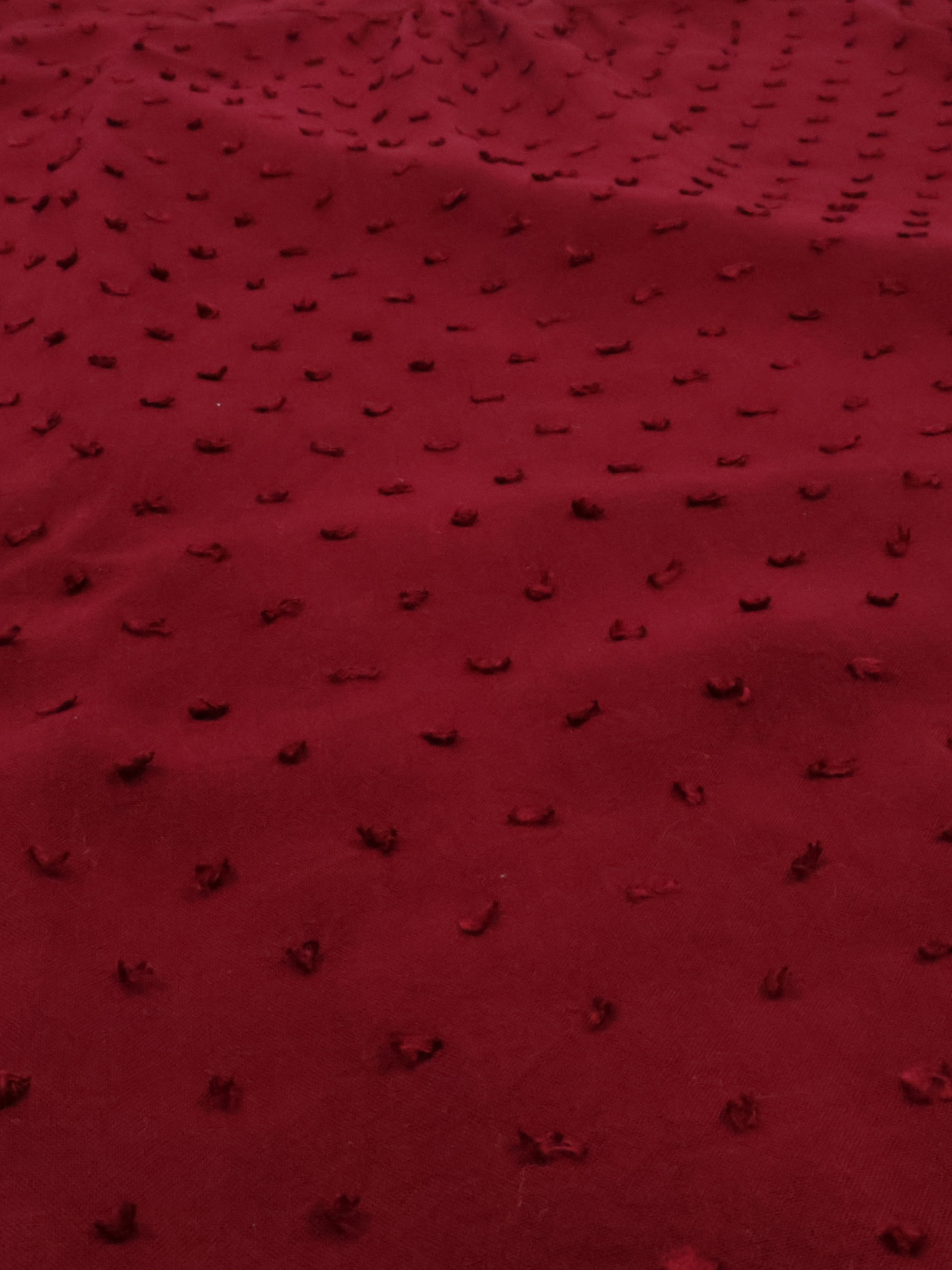 Maeve Maroon Textured Blouse – Romantic Scalloped Hem Top | Size 6