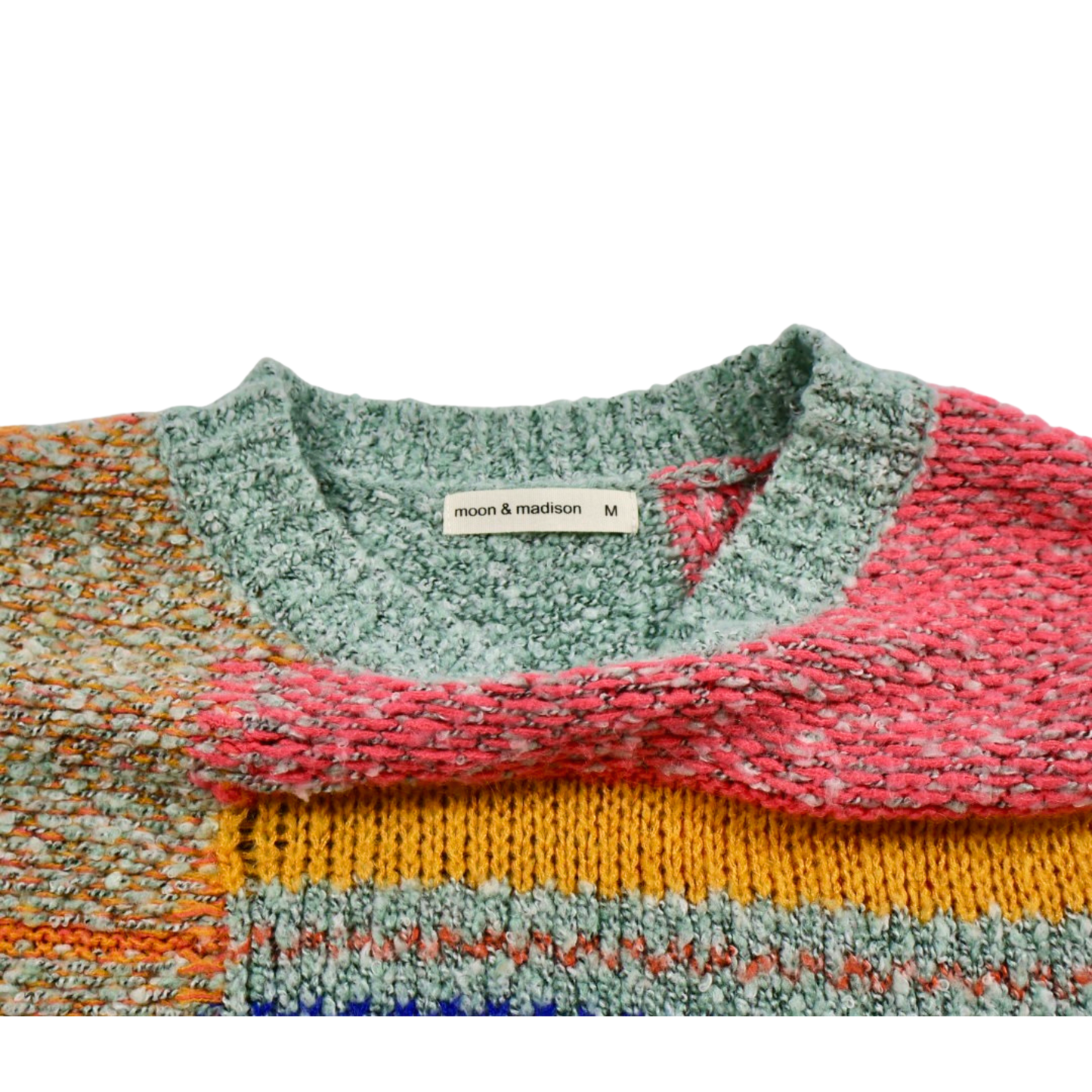 Moon &amp; Madison Abstract Colorblock Sweater – Size Medium