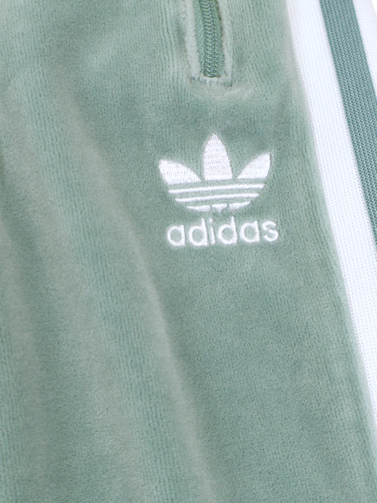 Adidas Velour Track Joggers Green 3 Stripe Lounge Pants Size Large