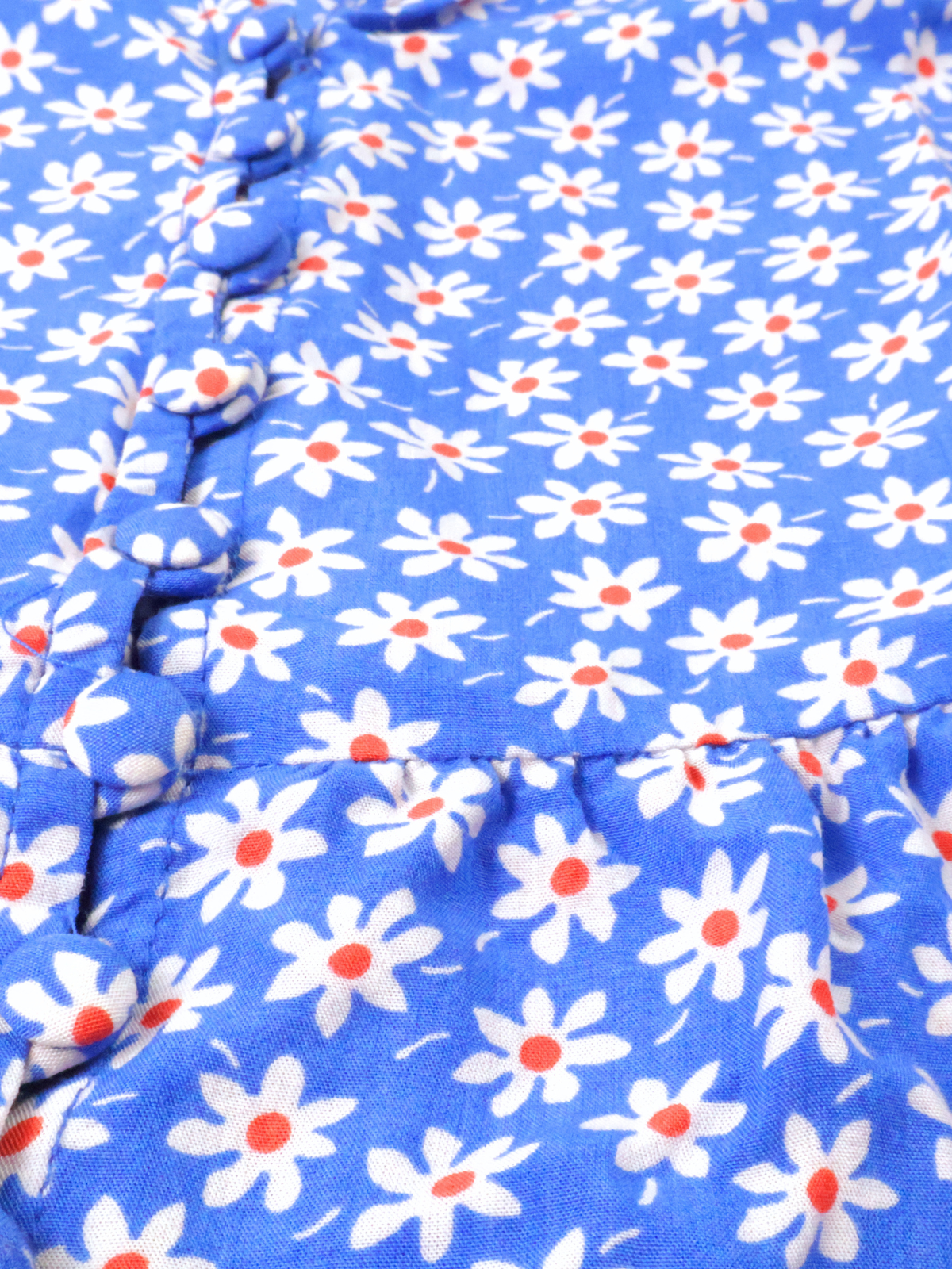 Madewell Blue Daisy Floral Tank Top | Tie Shoulder Peplum Blouse | Size 2