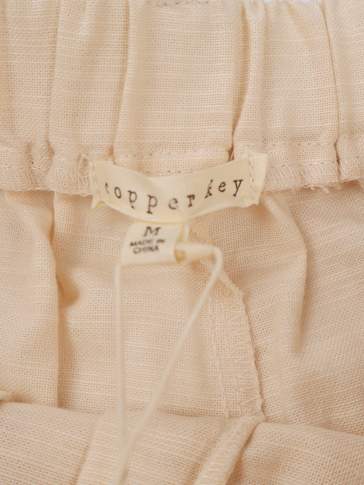 Copper Key Girls Beige Paperbag Waist Shorts Size M Linen Look