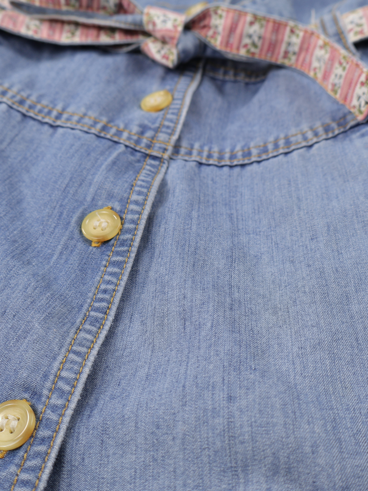 Vintage Japanese Denim Belted Dress | Girls 10–12