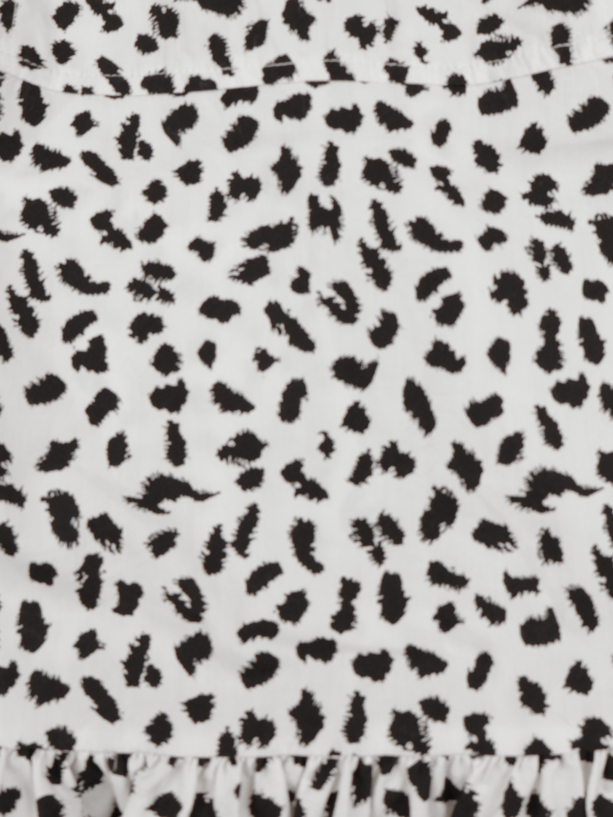 La Vie Printed Ruffle Hem Mini Dress Black White XS