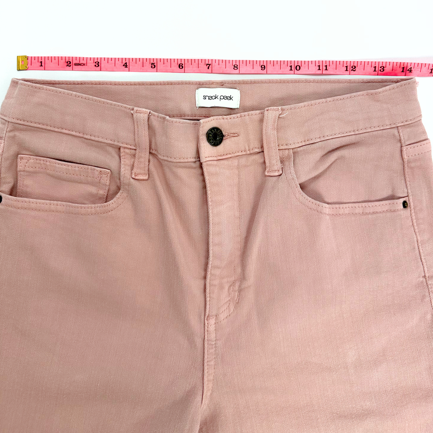 Sneak Peek Dusty Pink Cropped Wide Leg Jeans – Size 9