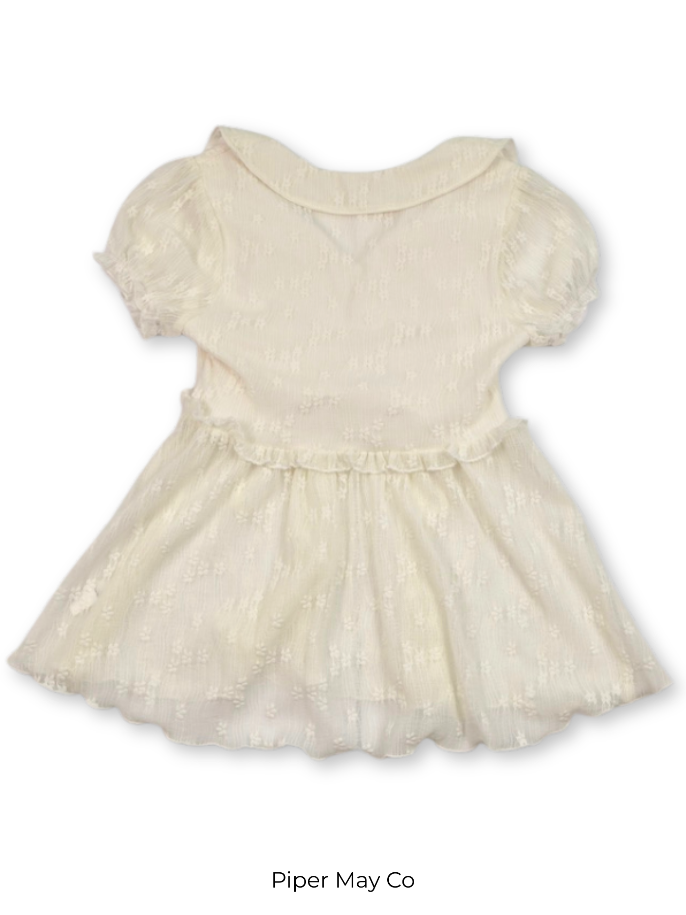 Frankie & Skylar Textured Cream Babydoll Blouse | Feminine Tie Front Top XS