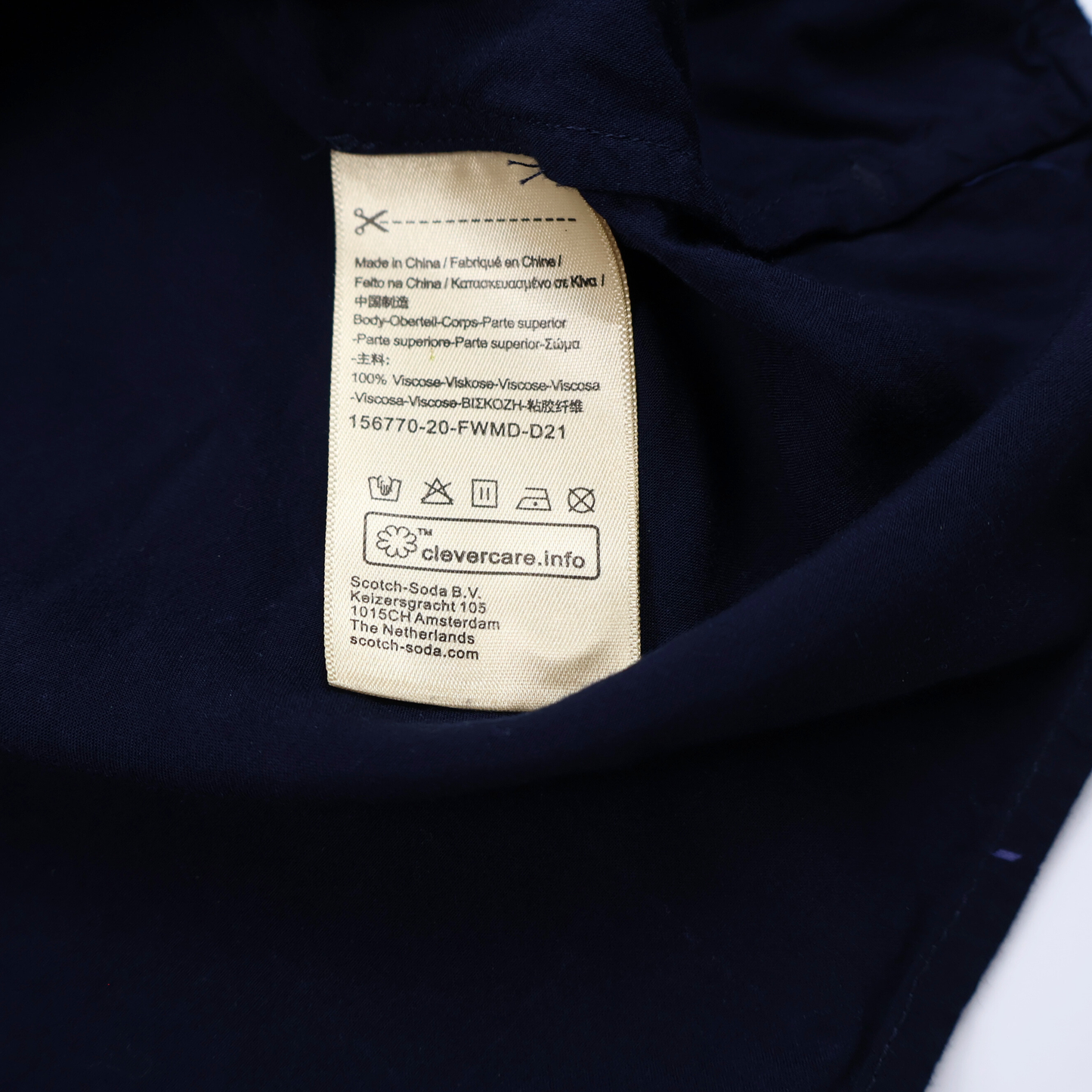Scotch & Soda Amsterdam Couture Blue Windowpane Blouse – Size Medium