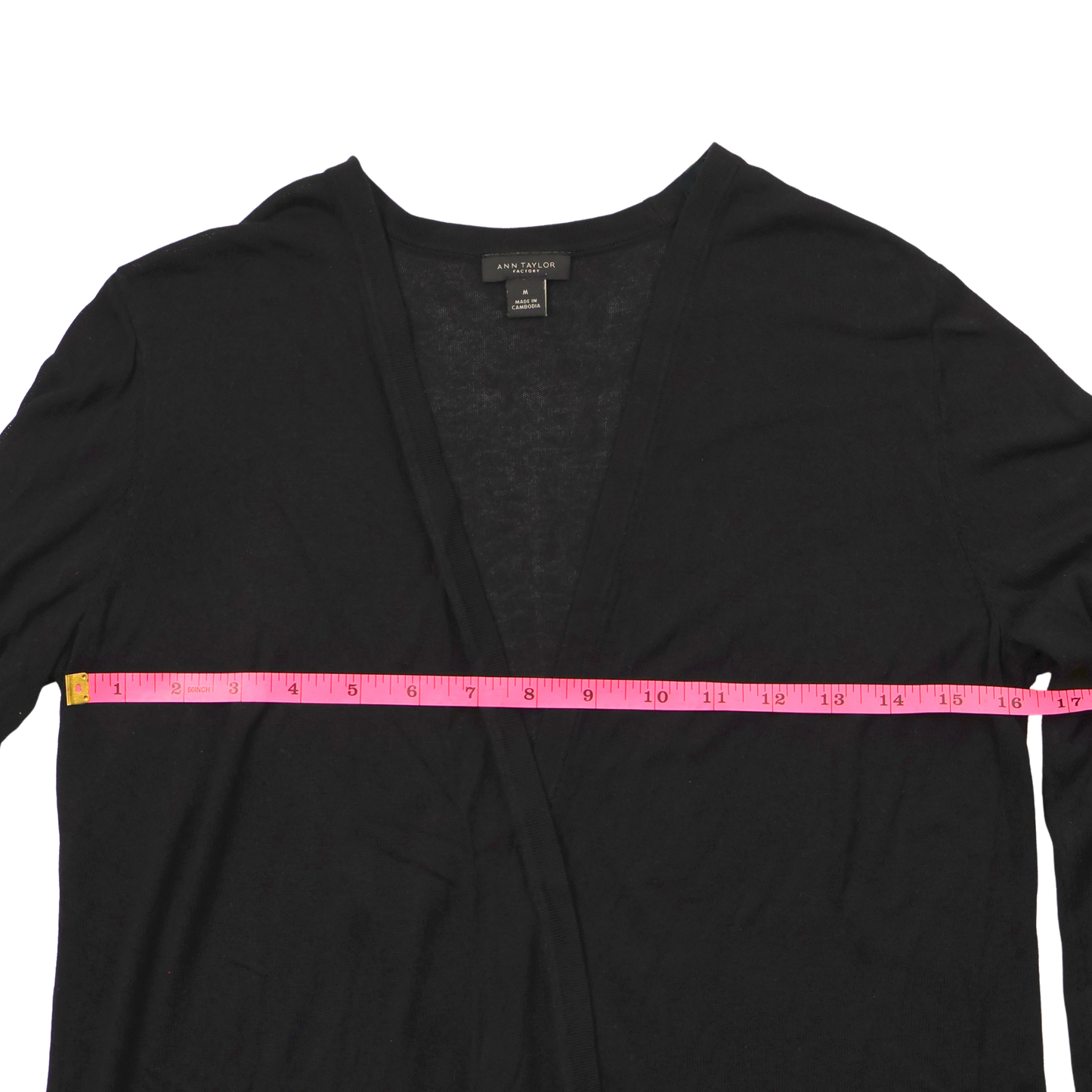 Ann Taylor Black Wrap Cardigan Sweater – Size Medium – Classic Lightweight Layer