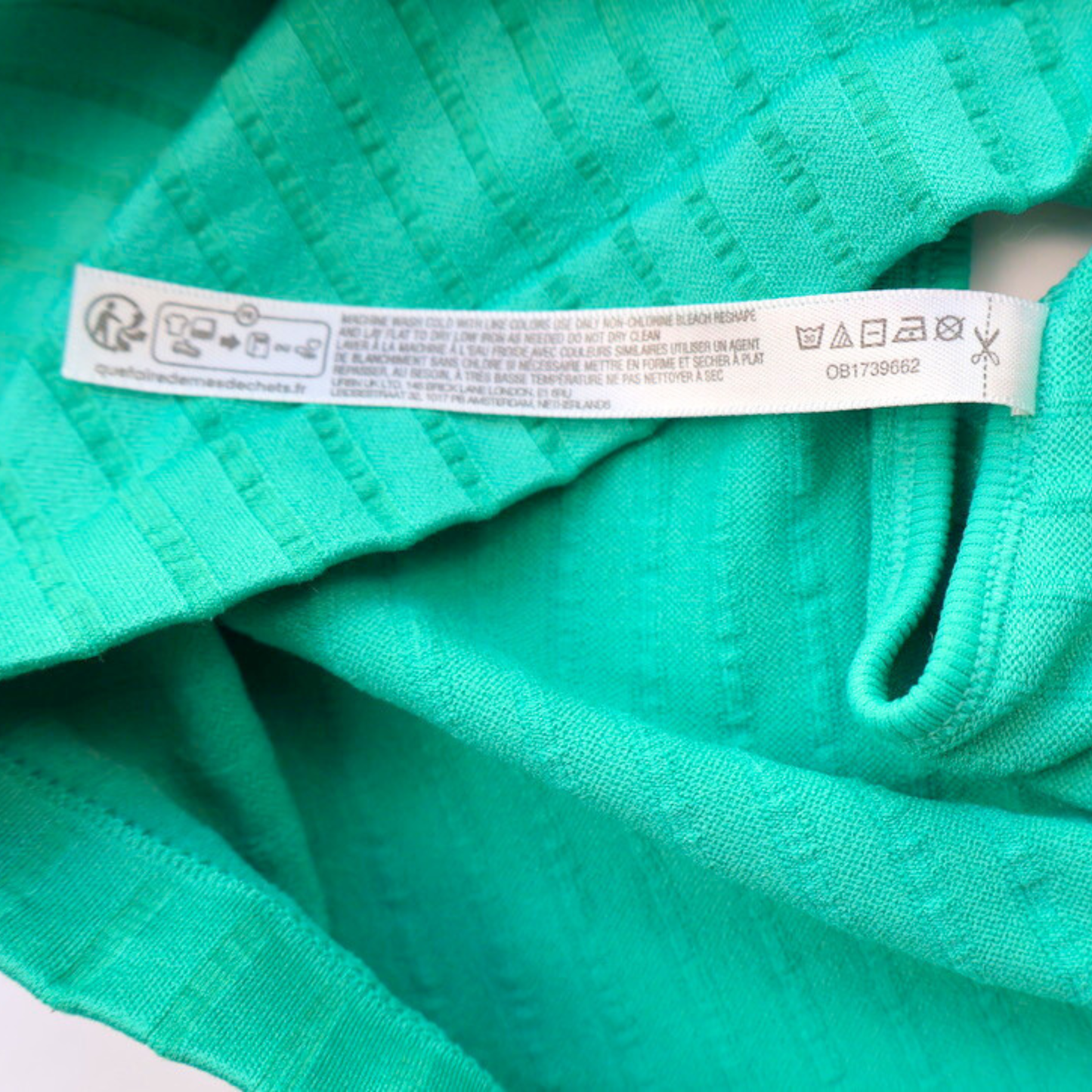 Out From Under Ribbed Racerback Crop Tank / Sports Bra Green M/L