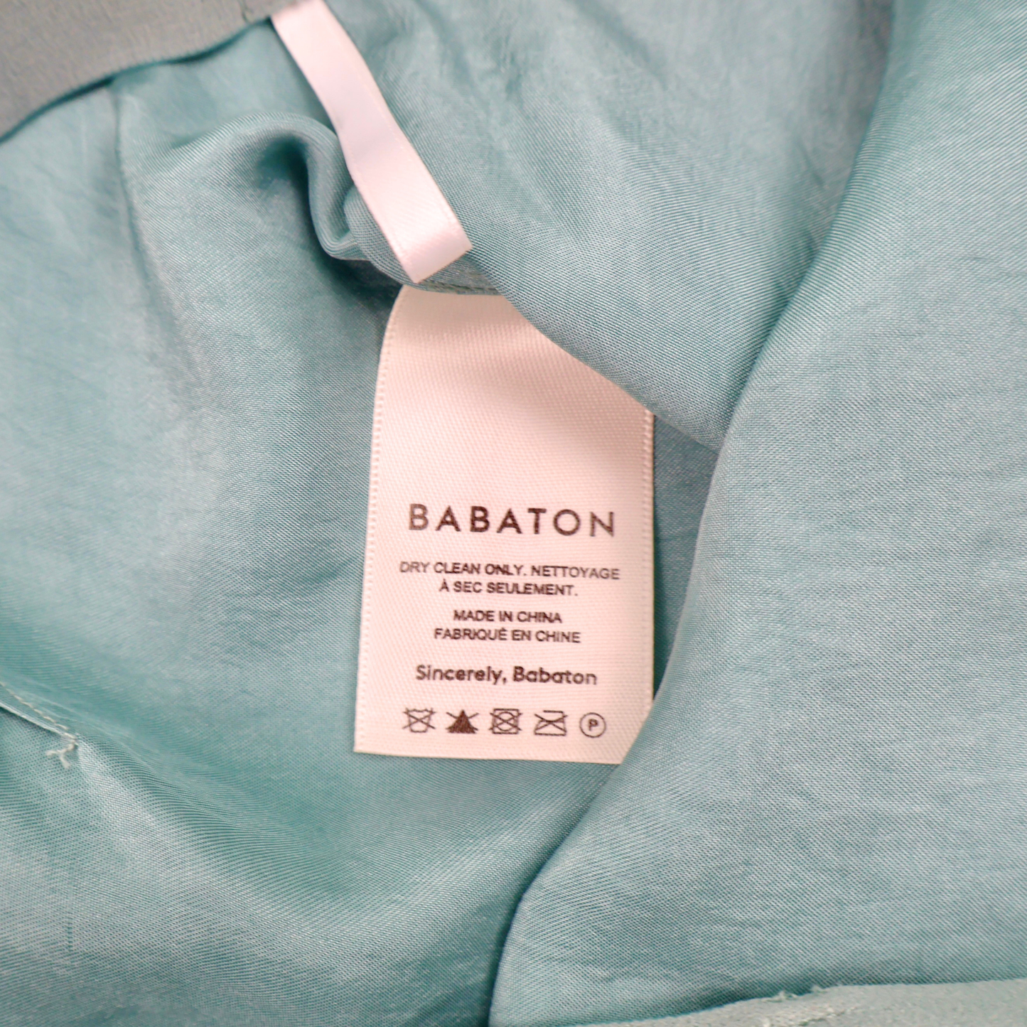 Babaton Satin Slip Skirt – Sage Green Minimalist Mini | Size 0