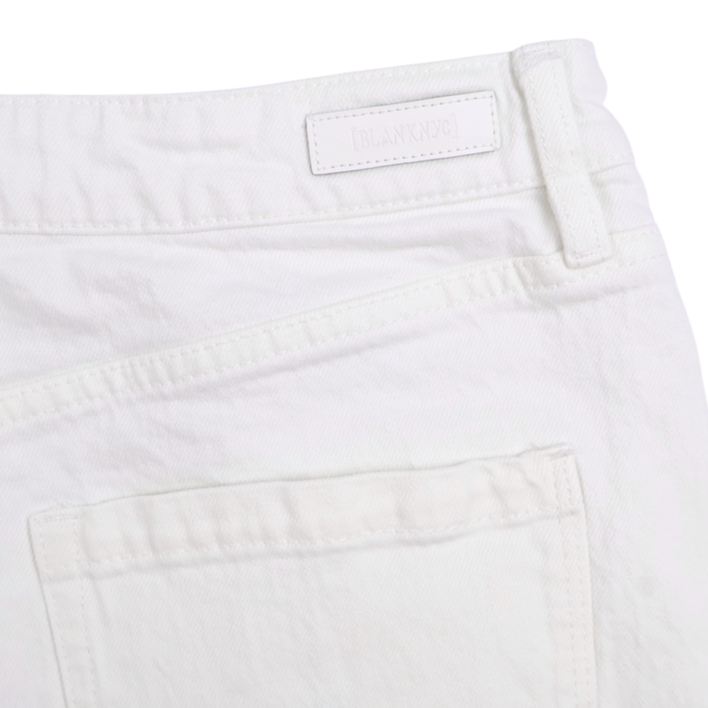 BLANKNYC The Reeve High-Rise Ribcage Shorts | White Frayed Hem | Size 10