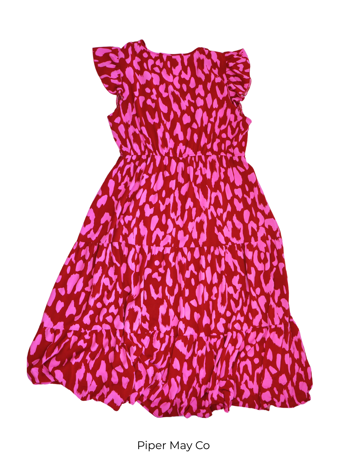 Rusttydustty  Statement Dress – Bold Red Print | Size 3XL