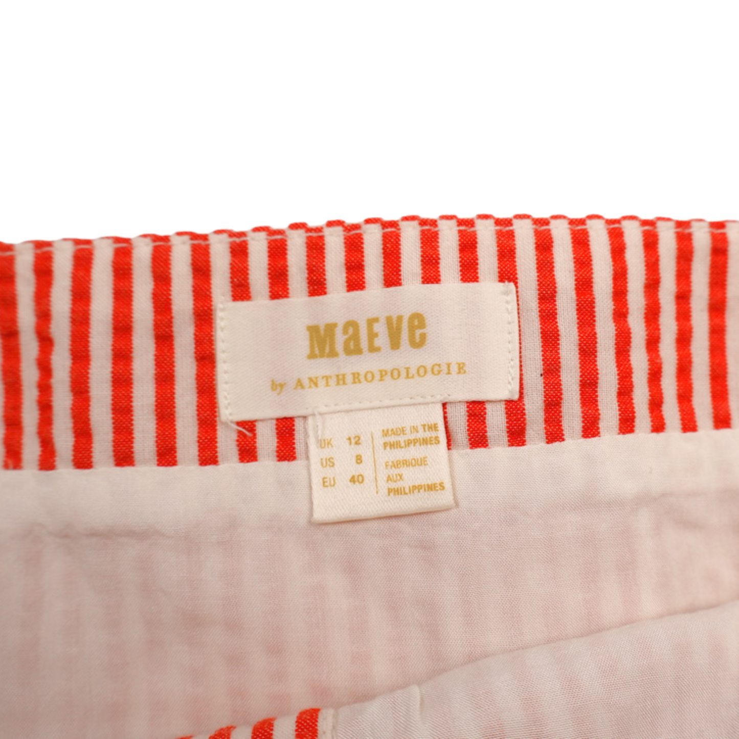 Maeve by Anthropologie Striped Crop Top NWT Size 8 | Red Button Front Statement Top