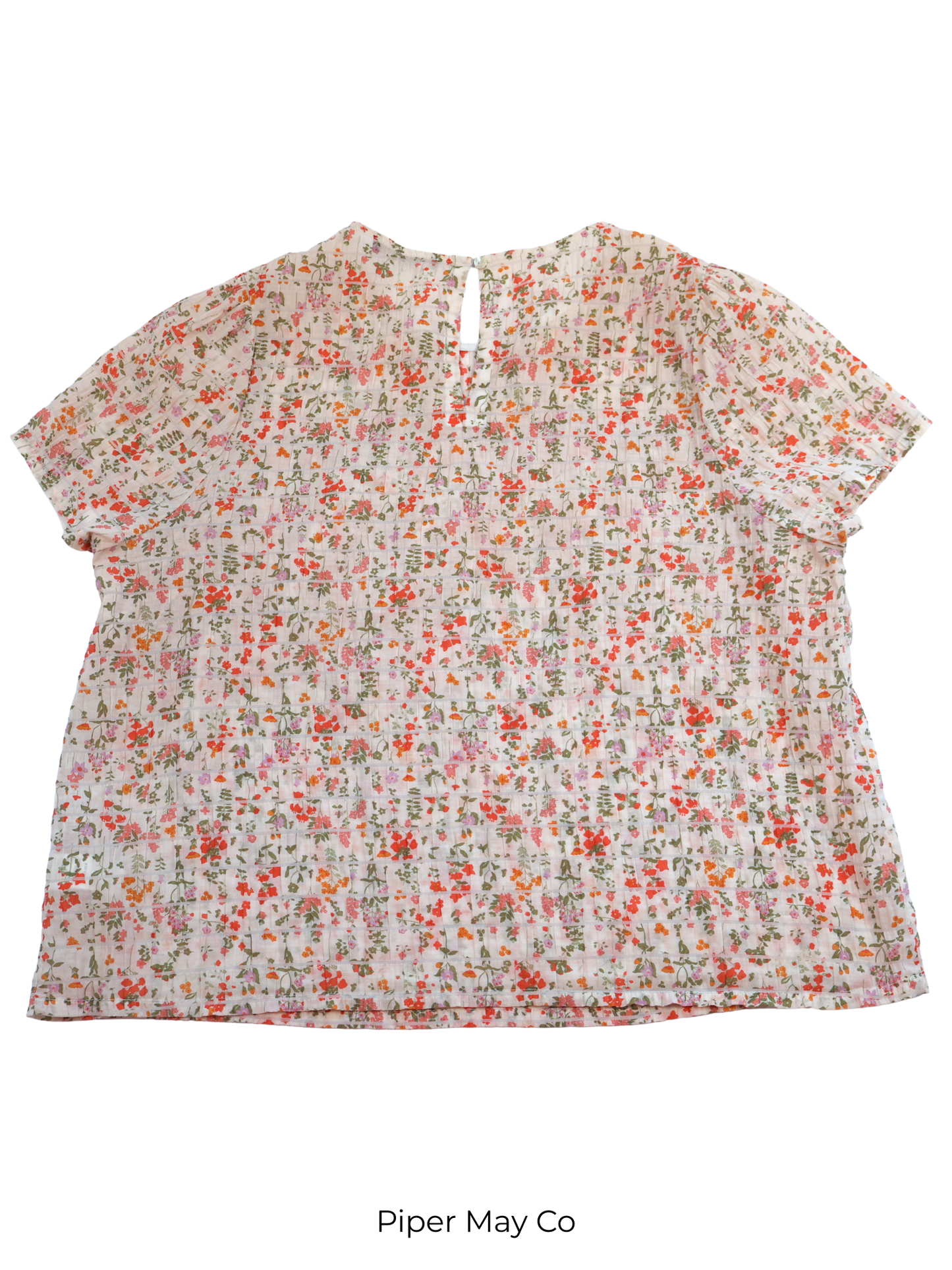 Black Tape Floral Textured Blouse – Soft Feminine Statement | Size X