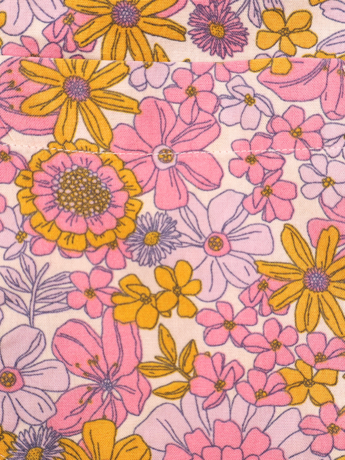 Thereabouts Retro Floral Button Up Shirt Kids Medium 10/12 Pink Yellow