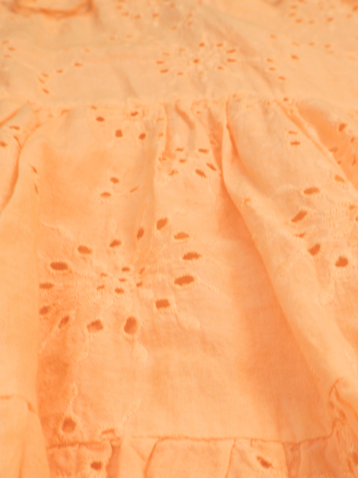 BB Dakota Orange Eyelet Dress – Embroidered Tiered Mini | Size Medium
