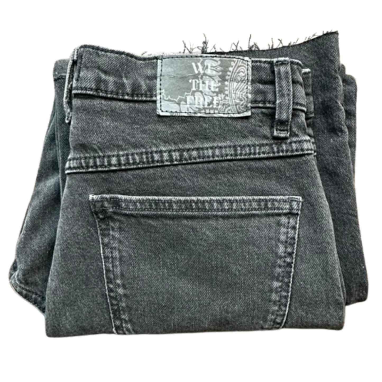 WE THE FREE Black High Rise Straight Jeans Raw Hem | Size 27 | NWOT