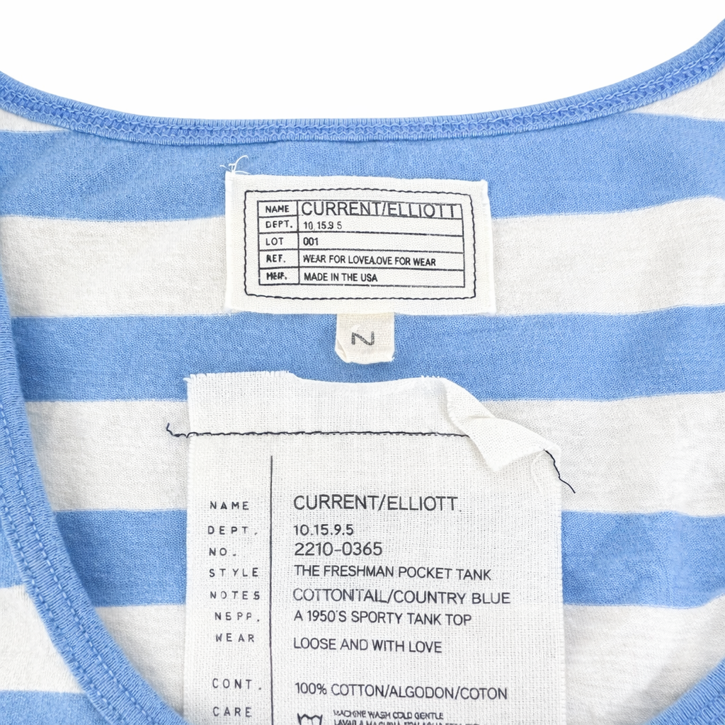 Current/Elliott Blue &amp; White Striped Pocket Tank – Size 2