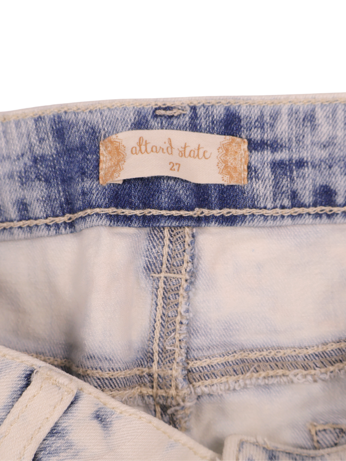 Alter’d State White Wash Distressed Cutoff Denim Shorts Size 27