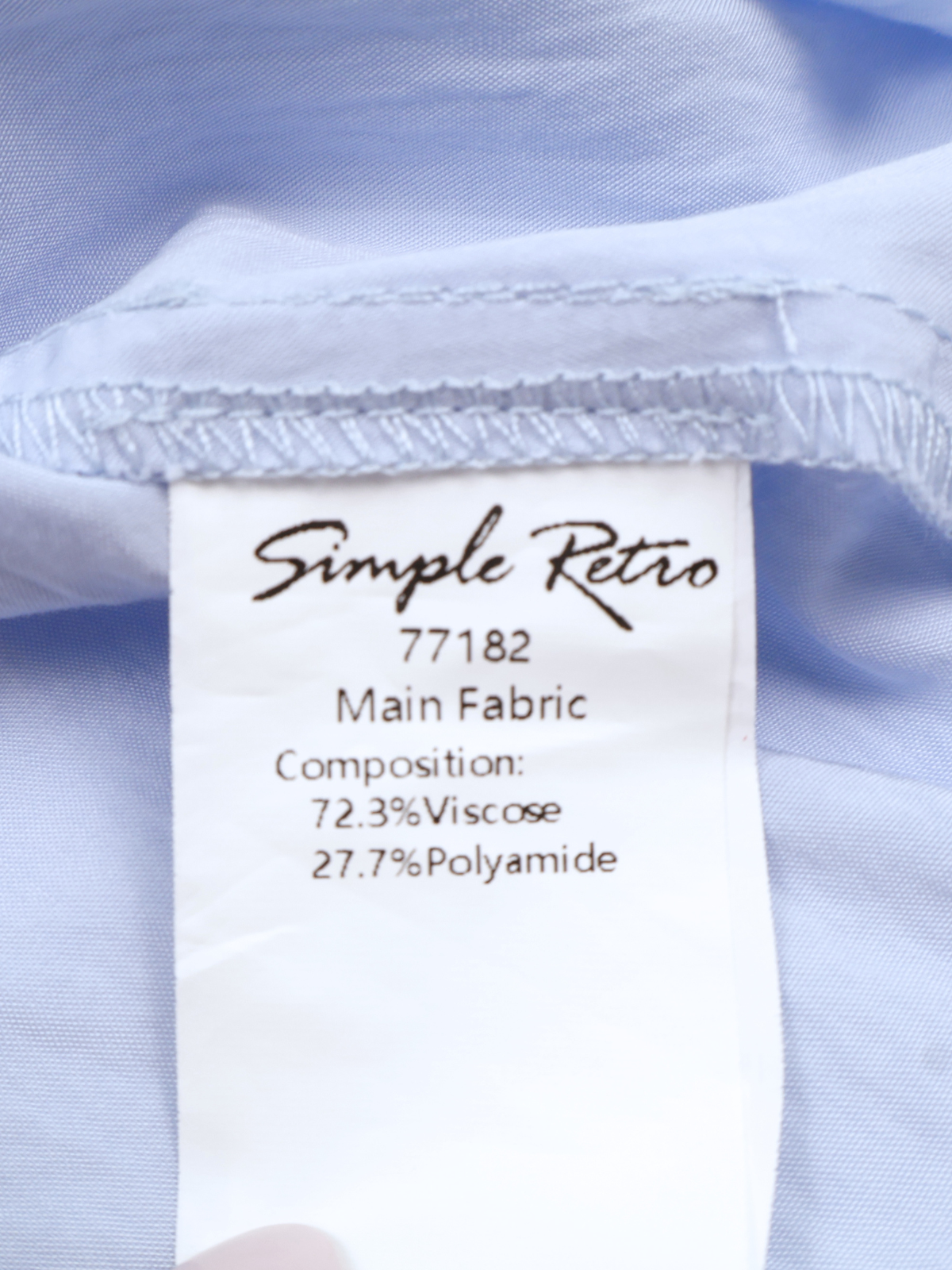 Simple Retro Skye Square Neck Bow Top – Feminine Blue Blouse (Size M)