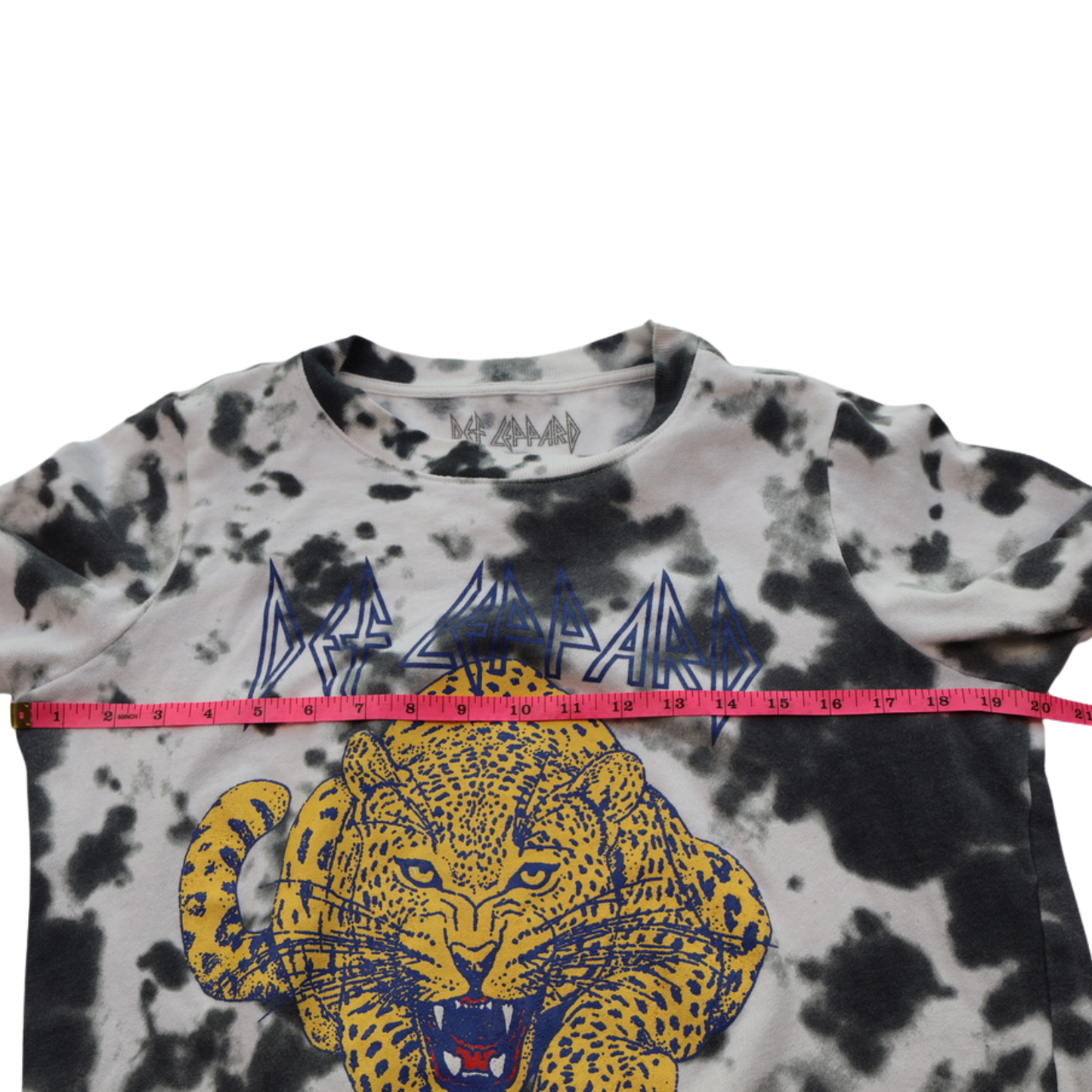 Def Leppard Graphic Sweatshirt Tie Dye Leopard Print Size Medium