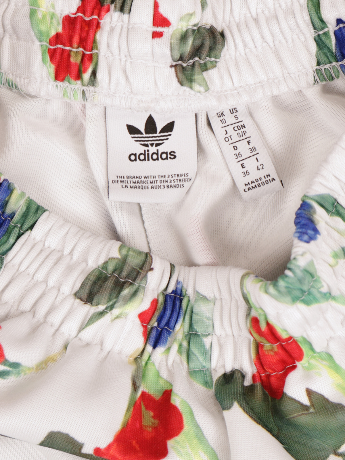 Adidas Originals Floral Track Shorts White Trefoil Athletic Shorts Small
