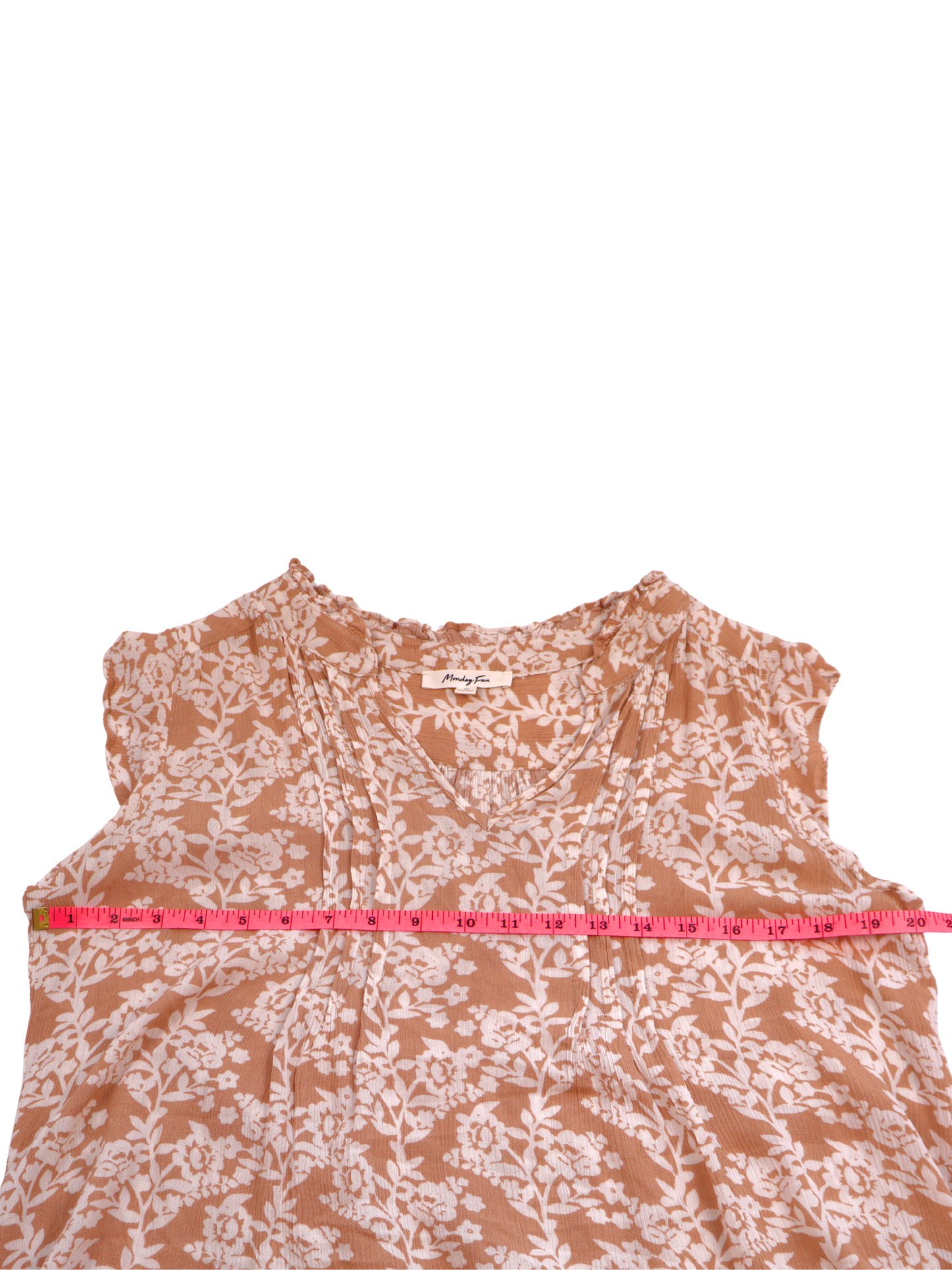 Monday Fun Floral Blouse – Effortless Boho Neutral | Size Medium