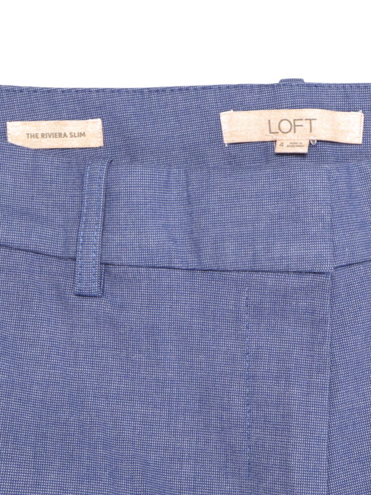 LOFT Riviera Slim Cropped Pants | Navy Blue | Linen Blend | Size 4