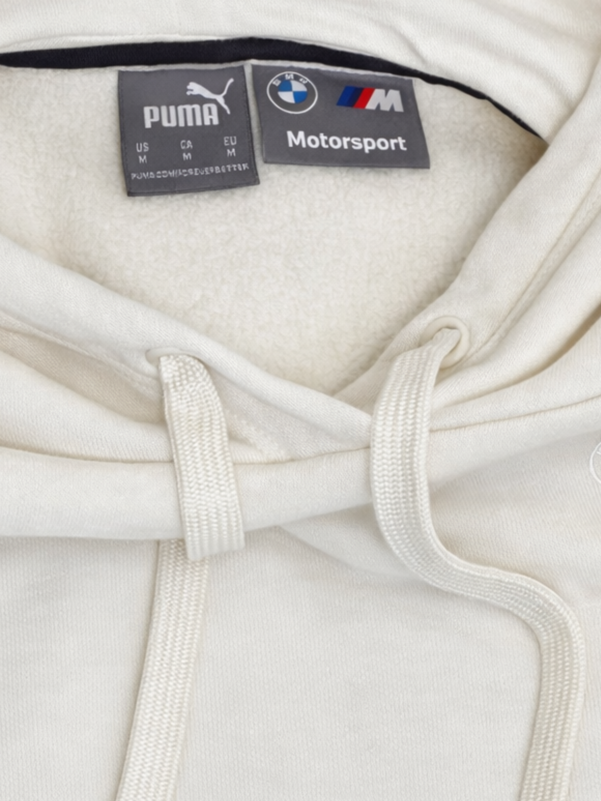 Puma x BMW Motorsport Cream Hoodie | Size Medium | Minimal Streetwear Essential