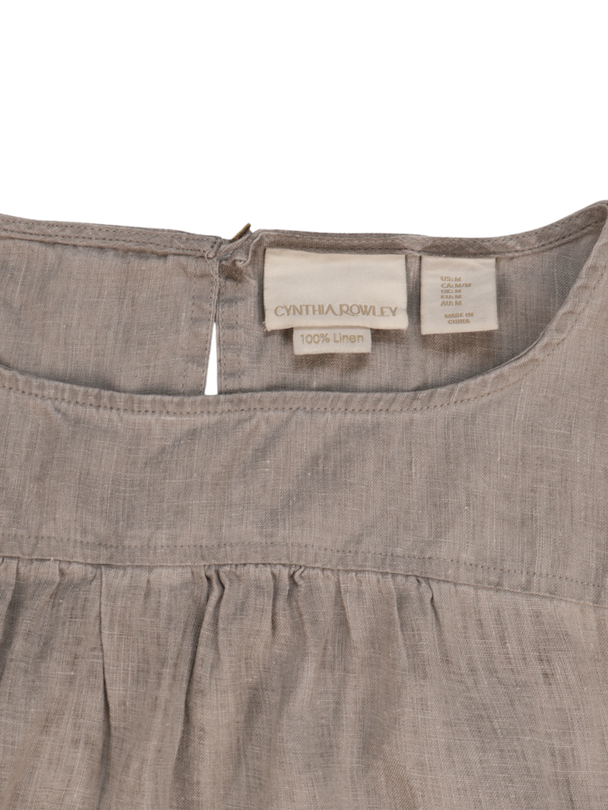 Cynthia Rowley Gray Linen Shift Dress With Pockets Size Medium