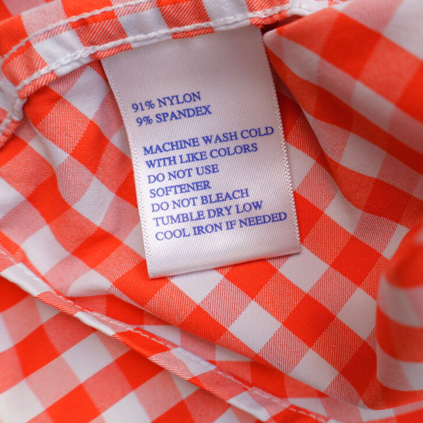 Southern Tide Intercoastal Gingham Performance Shirt Orange White Size Large Lightweight Stretch